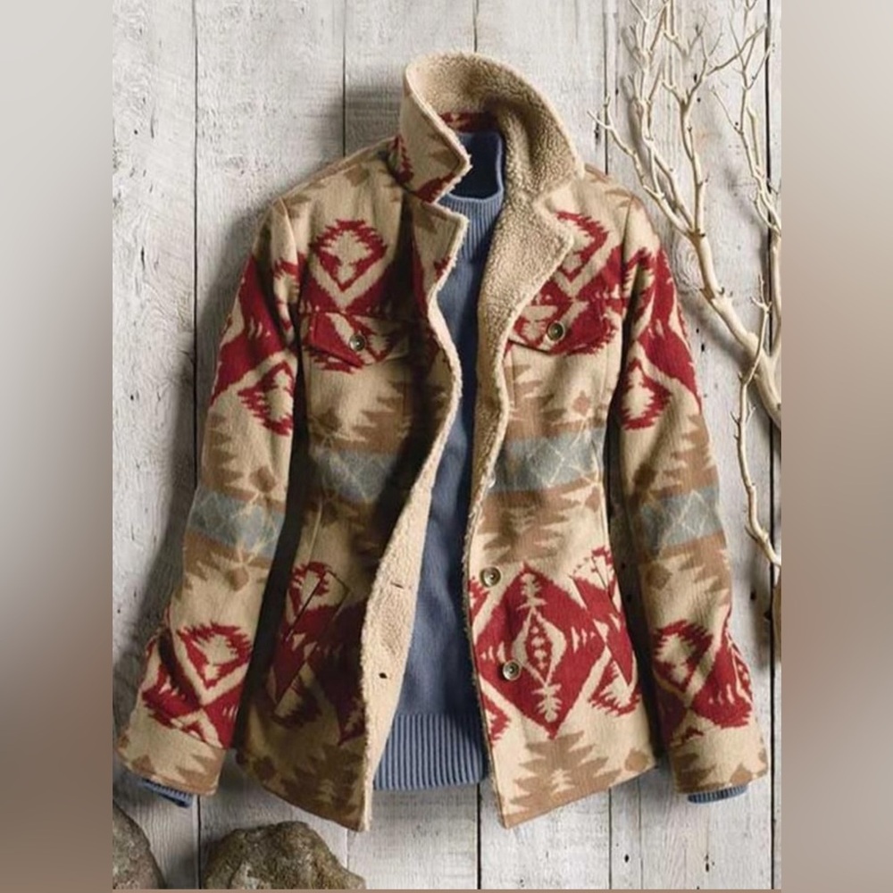 Vintage ORVIS Southwest Blanket Print JACKET Aztec Tribal Navajo Western 90s